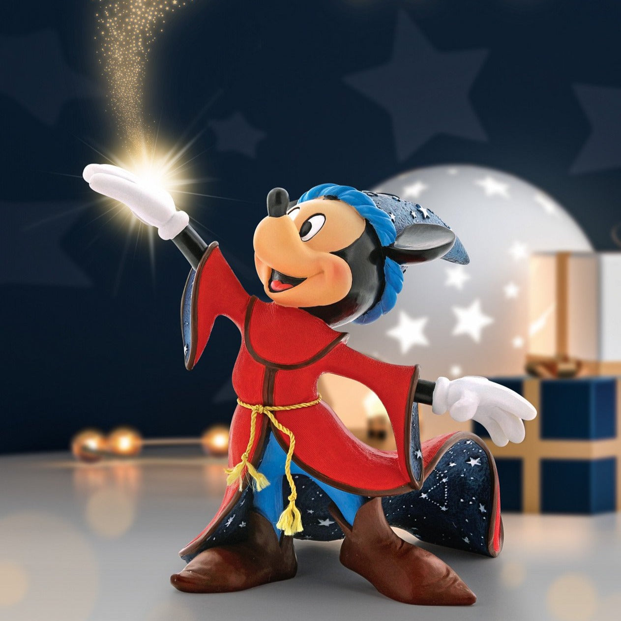 Disney Scorcerer Mickey Figurine Celebrating the 80th Anniversary of Walt Disney's masterpiece, Fantasia, Sorcerer Mickey receives the Couture de Force treatment in this striking figurine.