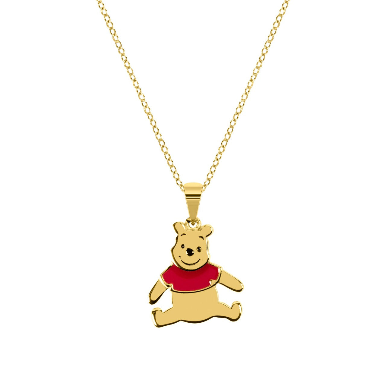 Disney Winnie The Pooh Sterling Silver Necklace with Pendant These exquisitely designed Winne the Pooh silver necklace, form a silhouette of Winnie's famous pose adding a feminine touch to the classic piece of jewellery Trendy and fashionable design, the Disney Winnie The Pooh pendant adds a chic, fun touch to any outfit.