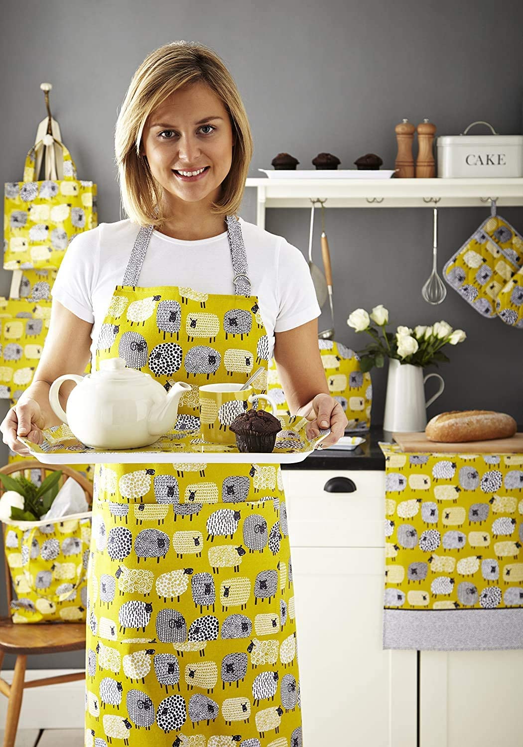 Dotty Sheep Cotton Tea Towel by Ulster Weavers