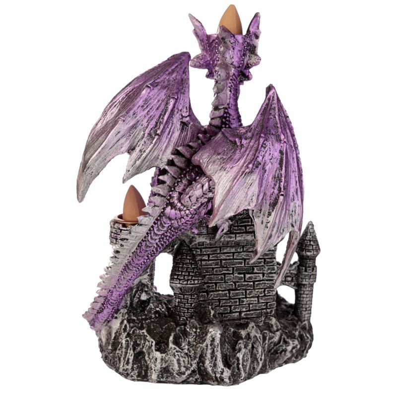 Dragons Castle Triple Backflow Incense Burner - Purple
