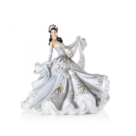English Ladies Company Silver Radiance NEW 2021  Joining our English Ladies figurine collection this September is Silver Radiance. This gorgeous figurine is dress in a beautiful silver dress is decorated with elegant gold details. This sophisticated figurine is the perfect gift for celebrations such as a 25th wedding anniversary or would look beautiful on any collectors display.