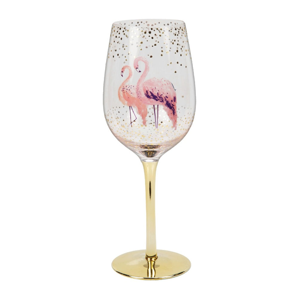 Fabulous Flamingo Wine Glass with Gold Electroplating Give that perfect vintage the perfect partner with this luxury 'Fabulous' Flamingos gold electroplated wine glass. From Swan Lake by Hotchpotch - elegant and dreamy giftware with love from london.