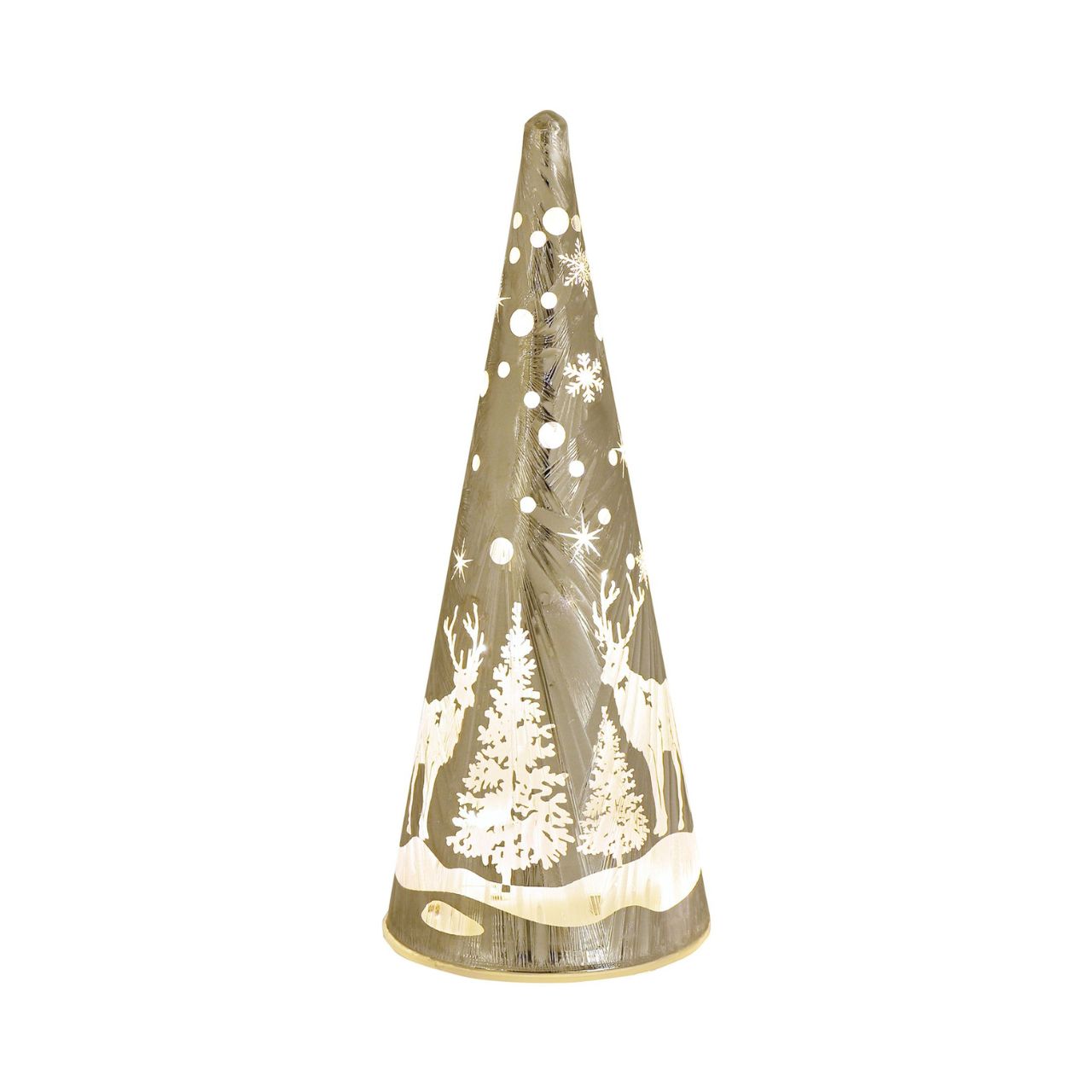 Christmas Frosted Haven Glass Cone LED Tube Light A glass cone LED tube light. This illuminating decoration is a delightful twist on the traditional this Christmas.