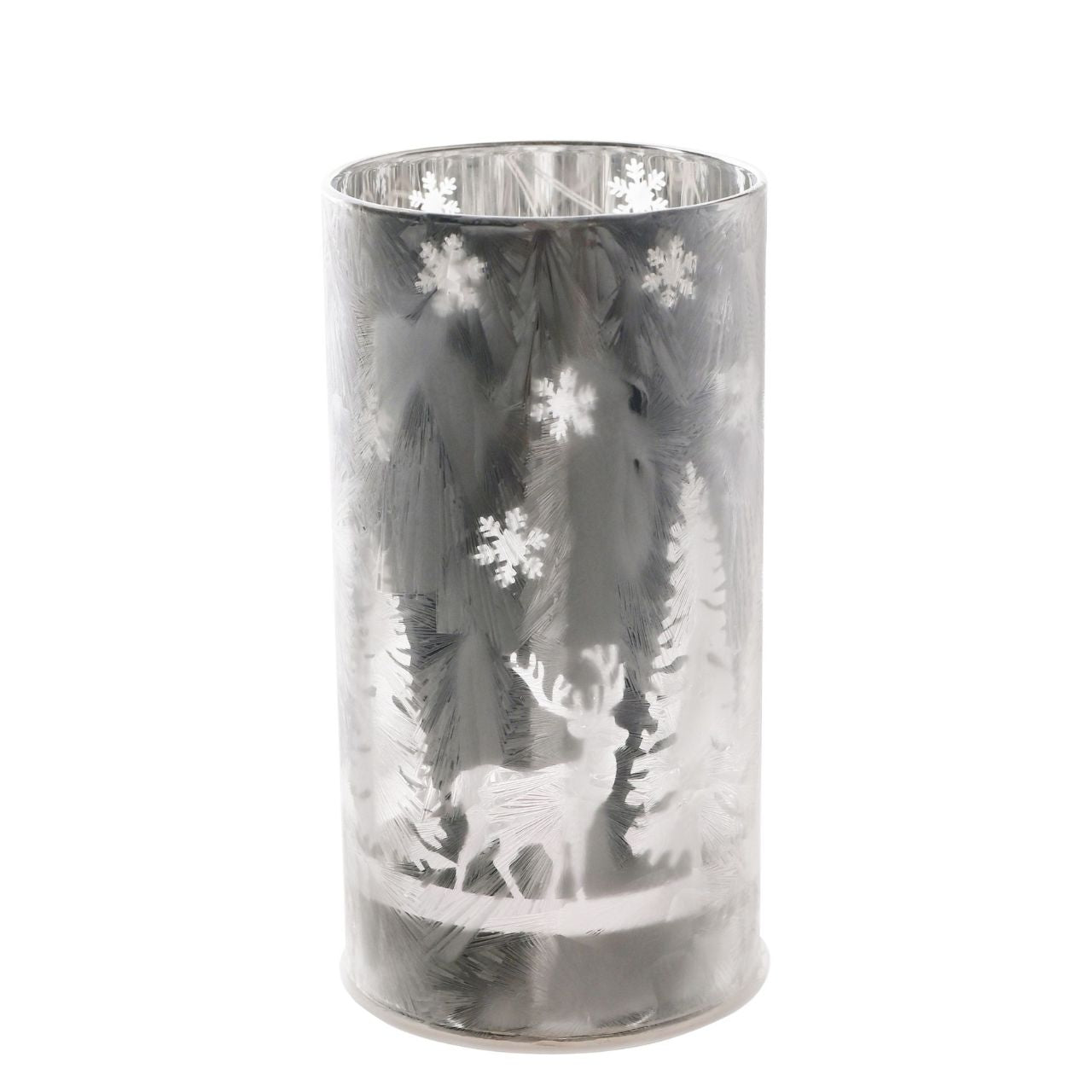 Christmas Frosted Reindeer Forest Scene Small LED Tube Light