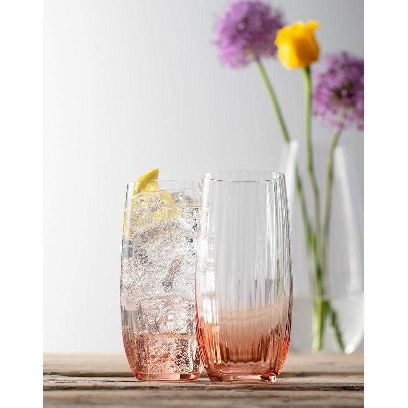 Galway Crystal Erne Hiball Glass Pair Blush