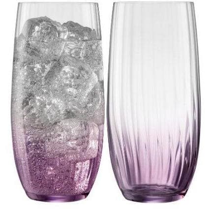 Galway Crystal Erne Hiball Glass Pair Amethyst