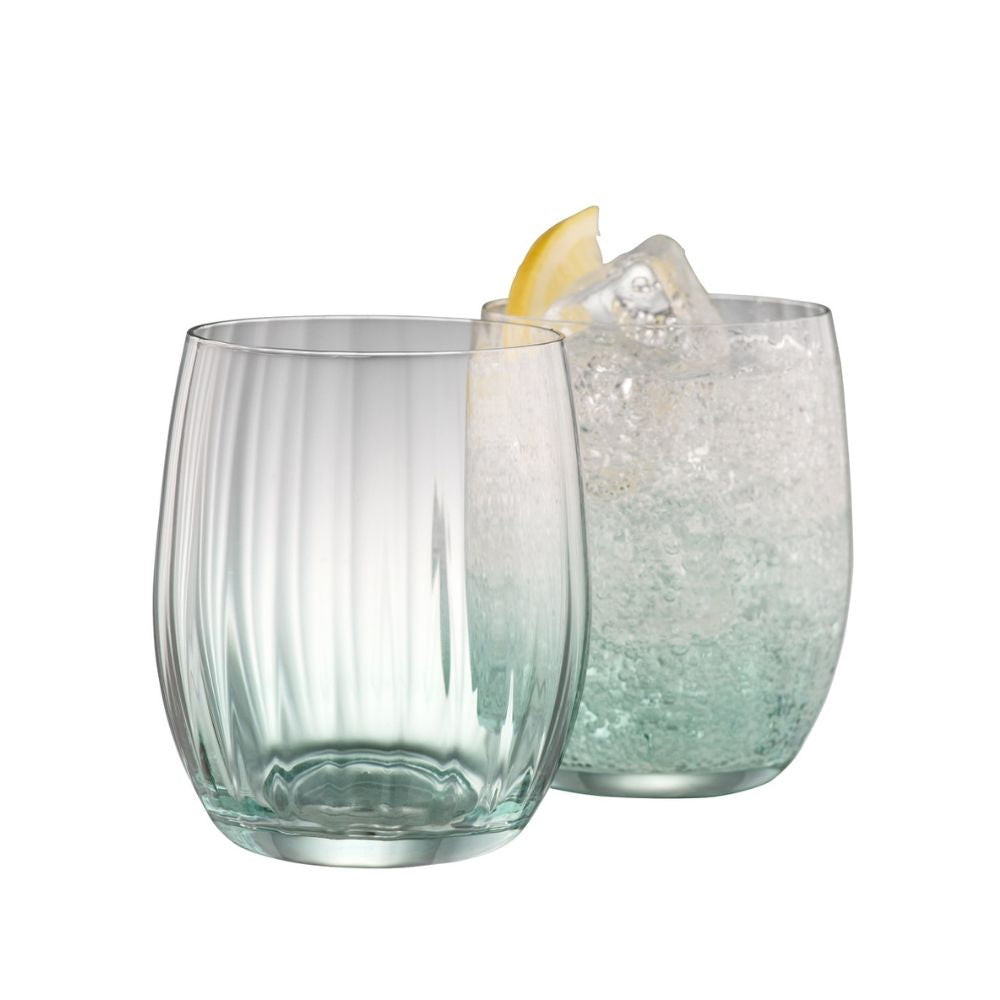 Galway Crystal Erne Tumbler Glass Pair Aqua A beautiful everyday tumbler that will make you smile. We all look for a stylish everyday glass that we are proud to present and now you can with our New Erne Colour Tumbler glass.