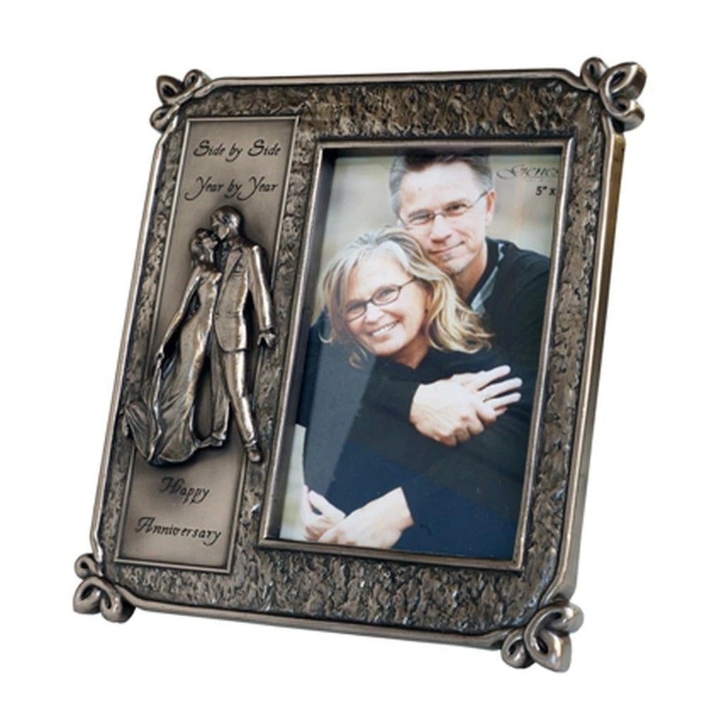 Genesis Anniversary Frame - 5 x 7" Anniversary Frame, which reads “ Side by side year by year Happy Anniversary"