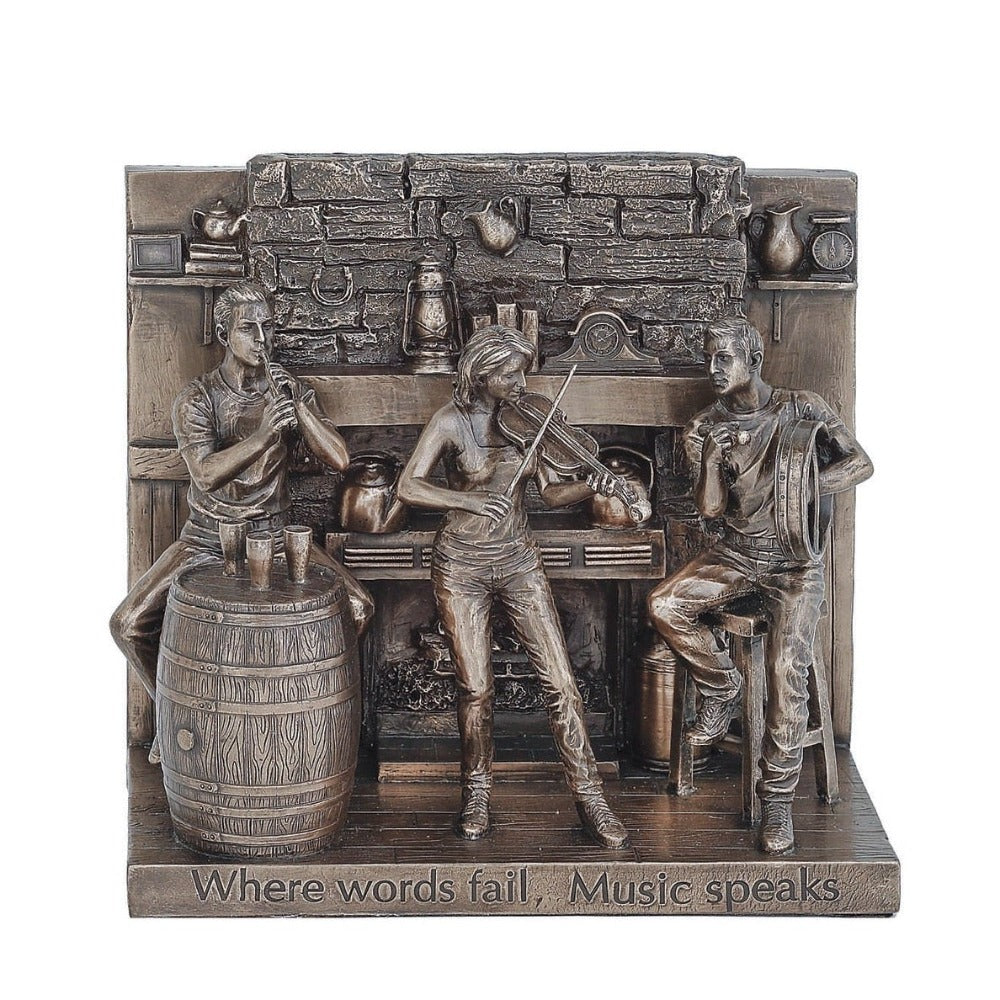 Genesis The Session Capturing the traditional Irish music session in flow this magnificent cold cast bronze sculpture from Genesis Ireland will delight any Irish music aficionado or lover of Irish culture and craic.