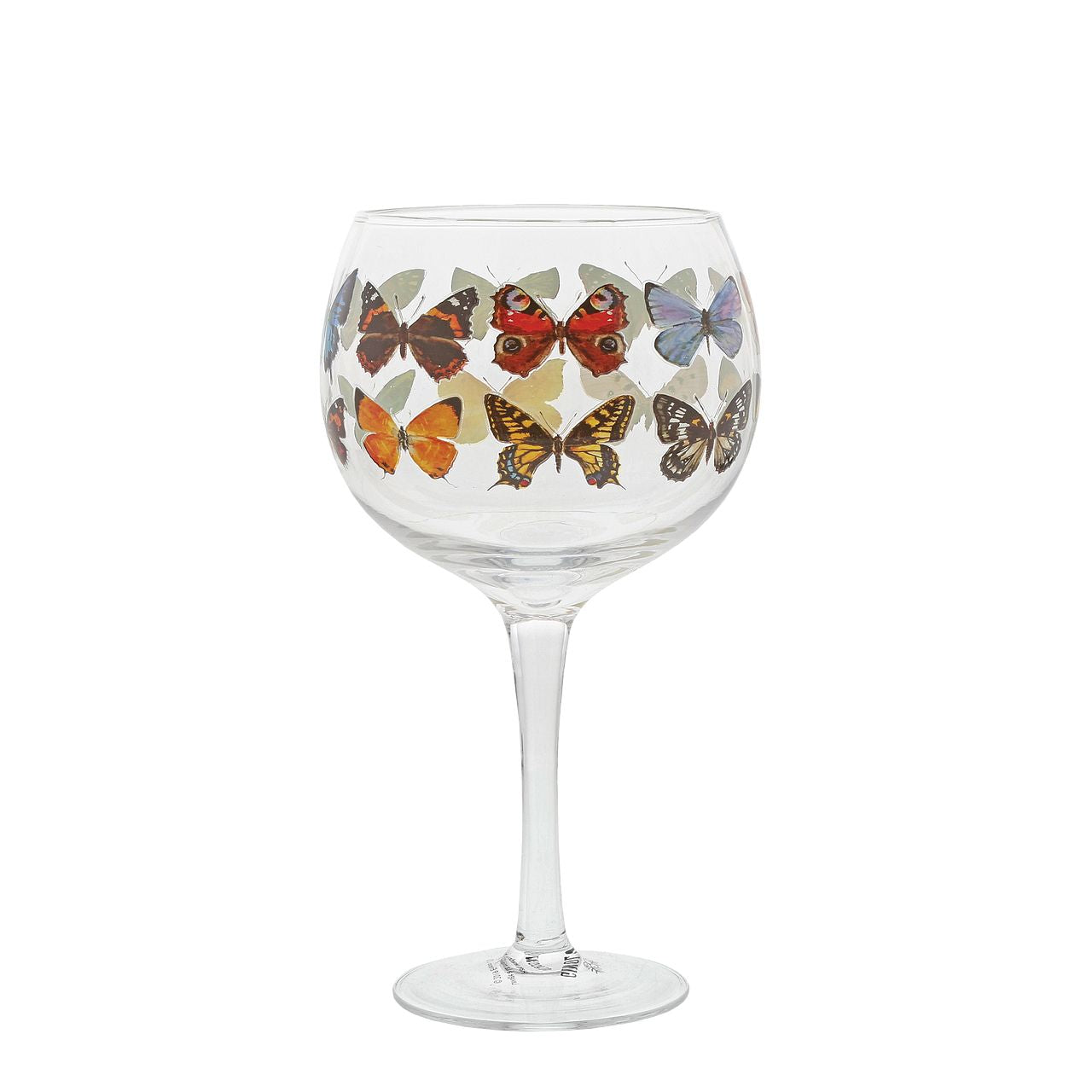 Ginology Butterflies Copa Gin Glass A gin glass fit for any social butterfly. Cheers to the beauty of nature, bright and beautiful, these butterflies will flutter right into your heart with each sip.