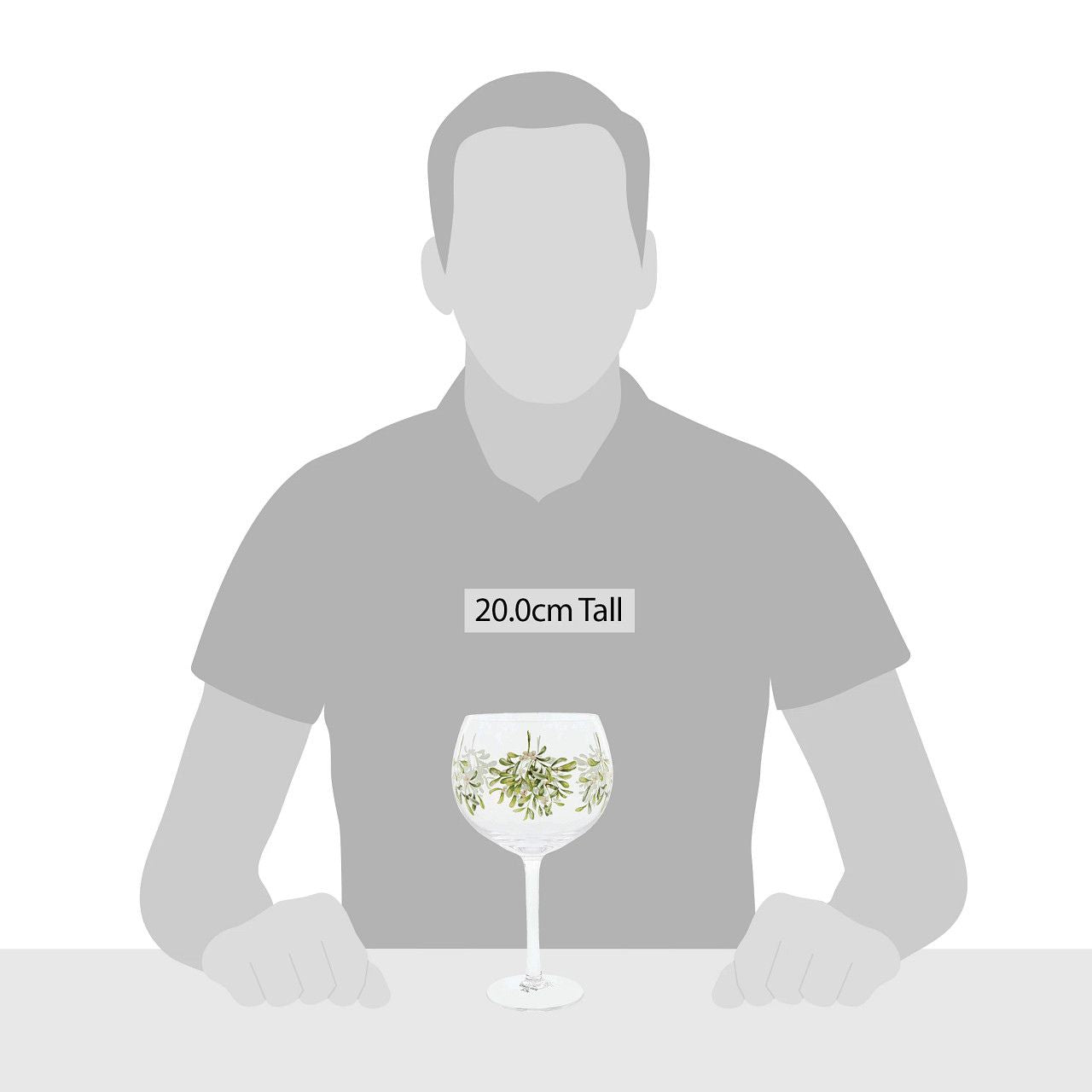 Ginology Christmas Mistletoe Copa Gin Glass Declare your love through our Mistletoe Copa Gin glass, a great gift for a loved one paired with their favourite bottle of gin. Hanging mistletoe tied with ribbon runs around this glass in beautiful two toned green.