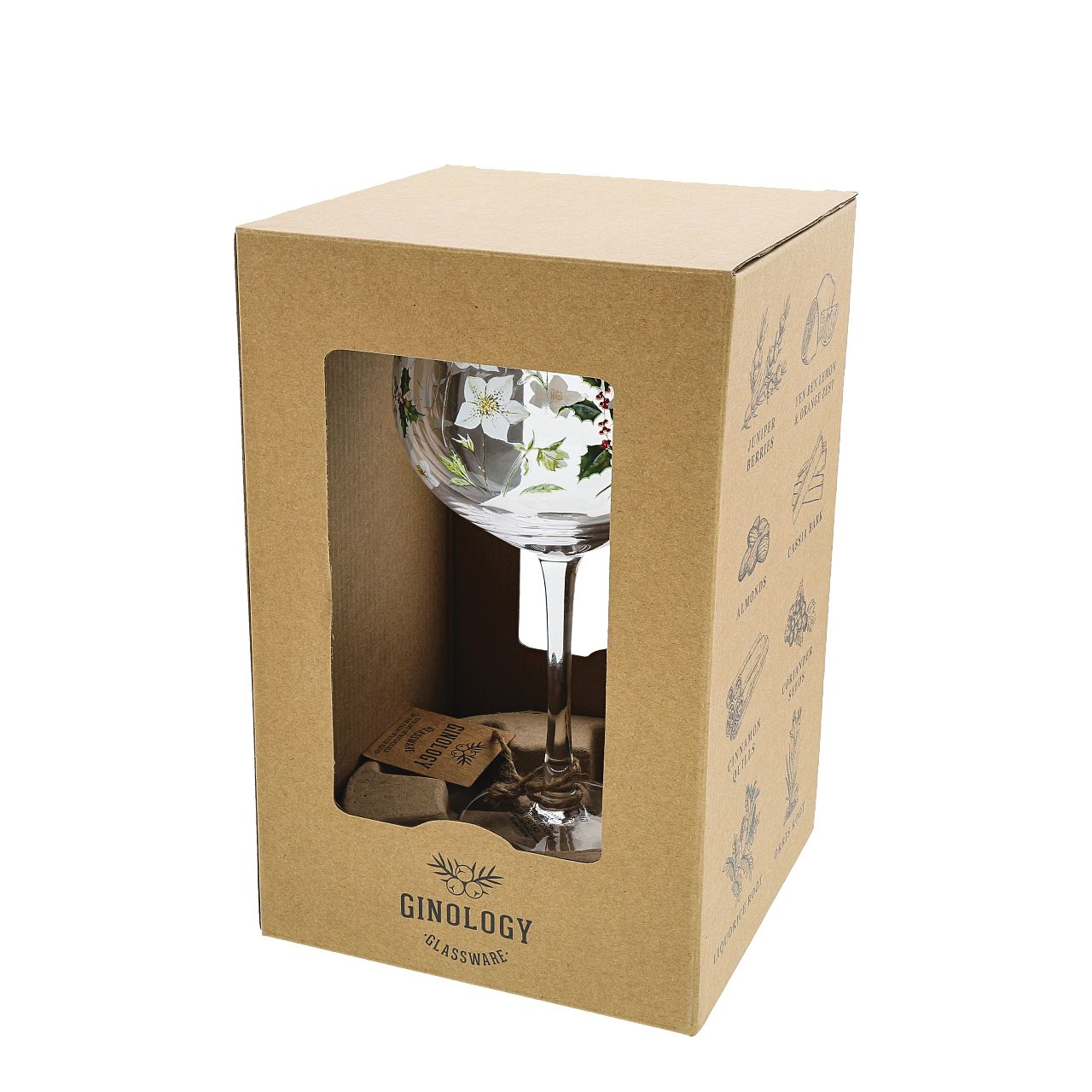 Ginology Christmas Rose Copa Gin Glass Spread Christmas cheer with our Christmas Rose Copa Gin glass. White, red and two toned greens flourish on this glass especially filled with your favourite drink. A lovely gift to your friend, loved one, sister, mother or grandparent, pair this with their favourite bottle of gin to create the ultimate gift.