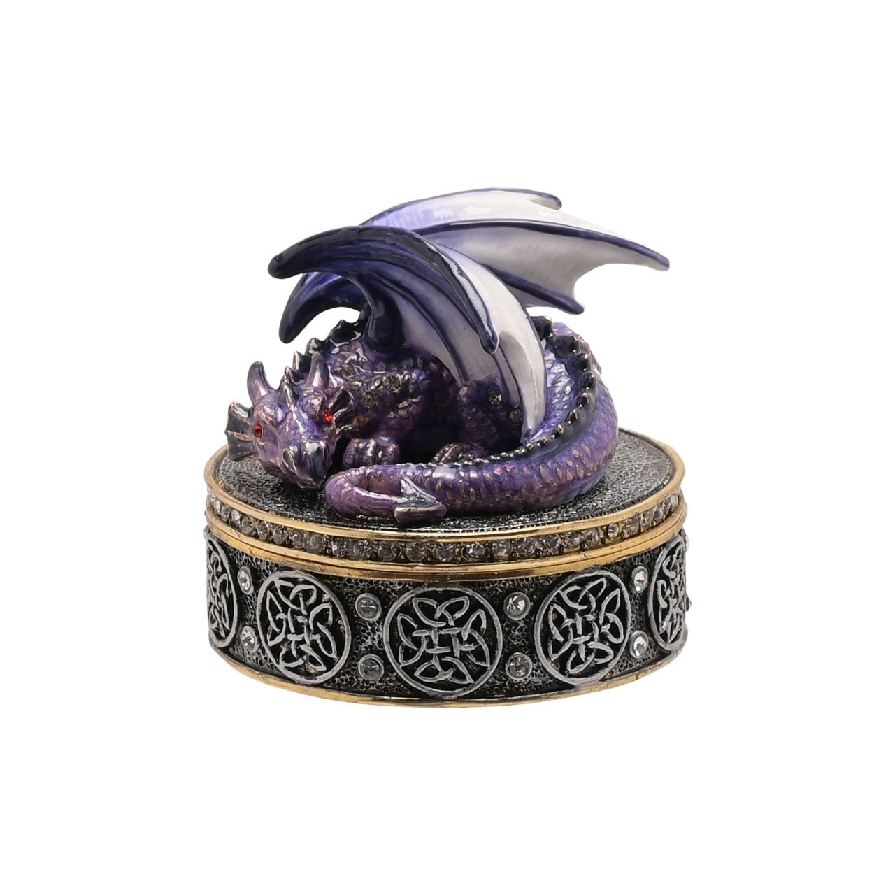 Gothic Purple Dragon Jewllery Box A gothic purple dragon jewellery box by THE SEASONAL GIFT CO®. This majestic jewellery box captures the mythical world of dragons for those obsessed with fantasy.