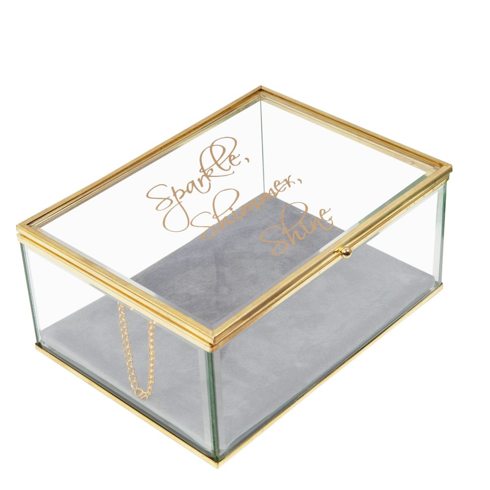 Grey Jewellery Box - Sparkle, Shimmer, Shine