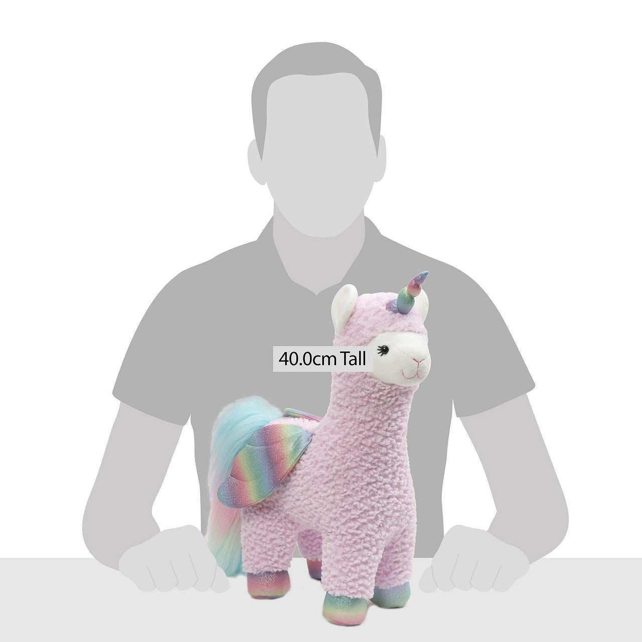 Llamacorn with Wings by GUND  What do you get when you cross a Unicorn with a Llama? A Llamacorn of course| And this is no ordinary Llamacorn. Her rainbow horn matches not only her rainbow hooves, but also her rainbow wings and tail.