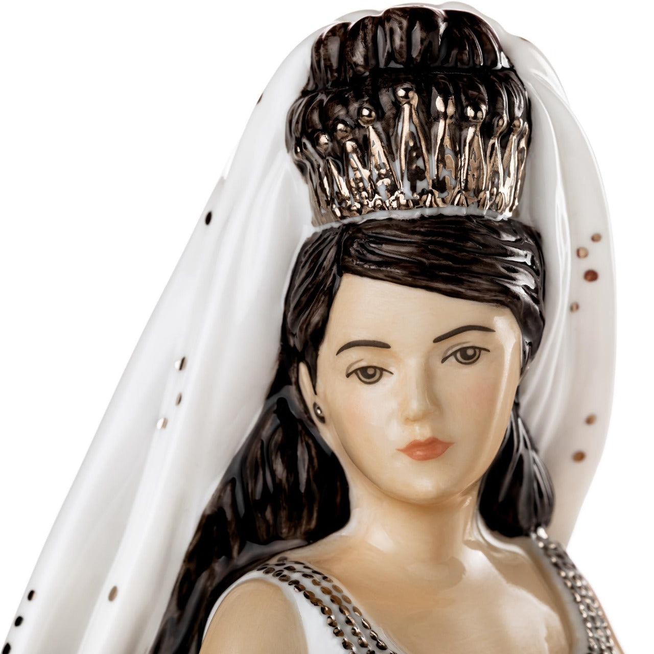 English Ladies Gypsy Affection Brunette Gypsy Affection figurines are the latest to join the Thelma Madine range here at the English Ladies Co. This figurine is inspired by the stunning work of Thelma Madine and brings to life the style of her dresses in figurine form.