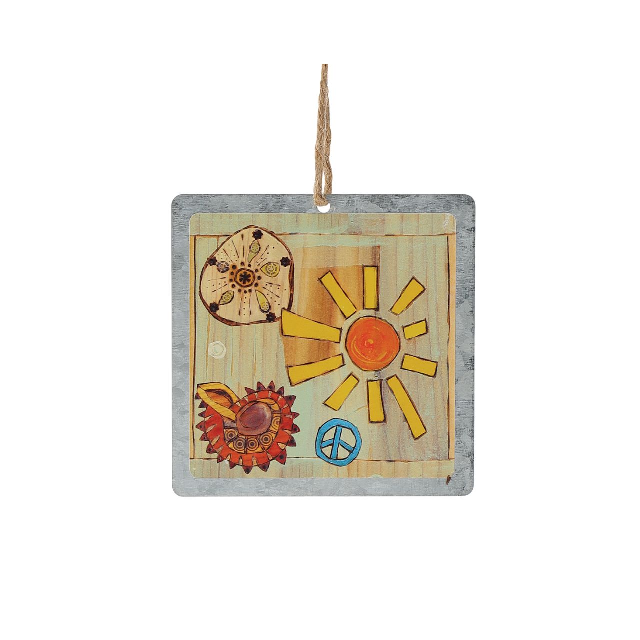 Stephanie Burgess Happy Place Tin Hanging Ornament Our newest collection; Painted Peace. Designed by Stephanie Burgess, each colourful piece in the collection has been designed to create feelings of peace and love in your home.