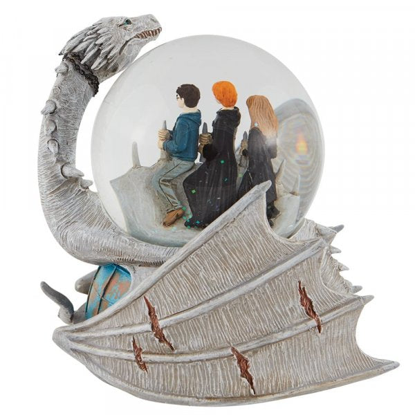 Wizarding World Harry Potter Ukrainian Iron Belly Waterball Relive the iconic moment Harry, Ron and Hermione bursth through the roof of Gringotts Bank, riding on the Ukranian Iron Belly dragon in this stunning waterball.