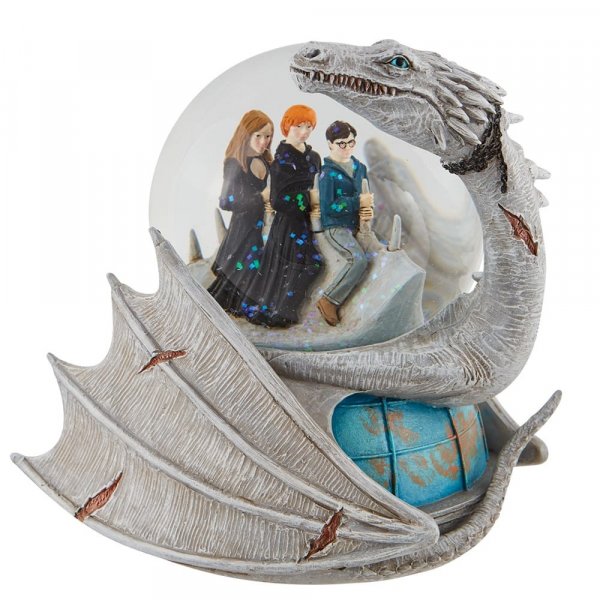 Wizarding World Harry Potter Ukrainian Iron Belly Waterball Relive the iconic moment Harry, Ron and Hermione bursth through the roof of Gringotts Bank, riding on the Ukranian Iron Belly dragon in this stunning waterball.