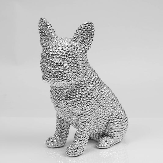 Hestia Diamante French Bulldog 17.5 cm Ornament  Bring some extra special sparkle to any space with this twinkling diamante effect French bulldog sculpture. From the HESTIA® Silver Luxe collection - unparalleled glamour, style and elegance in contemporary home and gift.