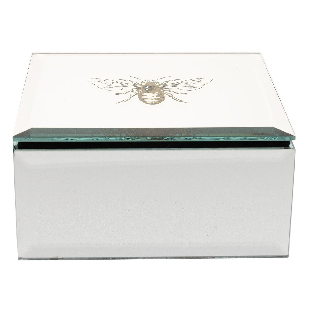 HESTIA Glass Trinket Box Gold Bee This stunning trinket box will keep all your precious items safe while bringing refreshing style.