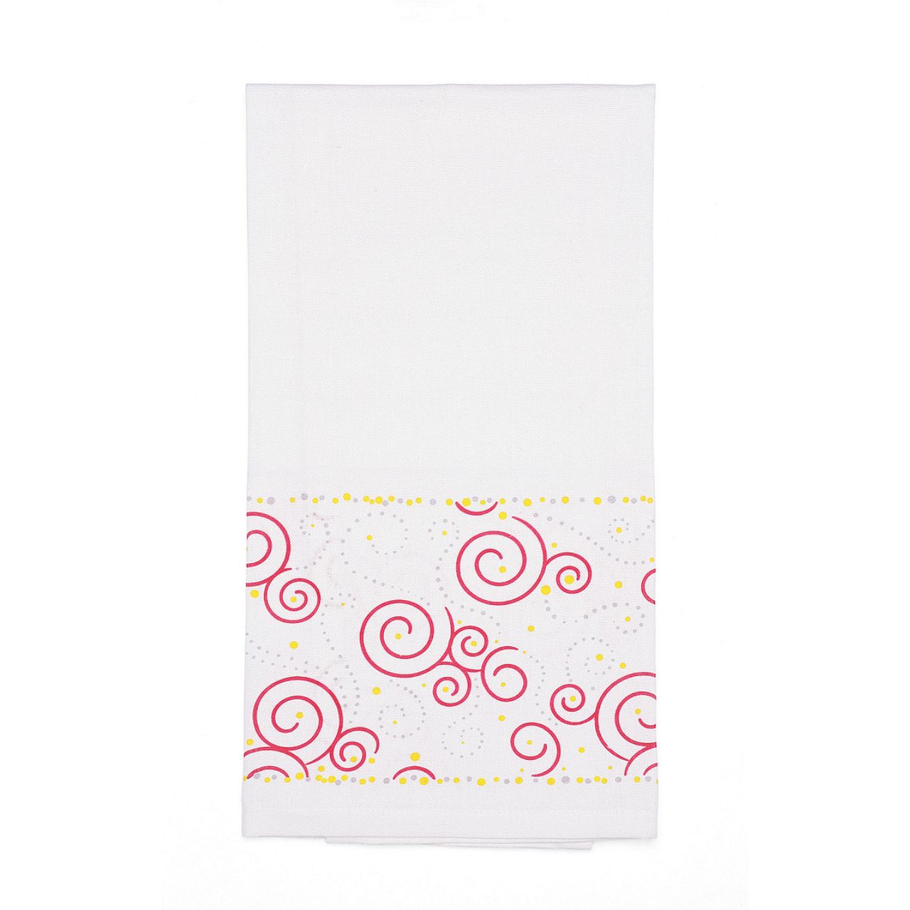 Izzy & Oliver Swirls Tea Towel Made from absorbent material, this towel is great for drying glasses, but also makes a decorative statement. Perfect for everyday use or gift giving.