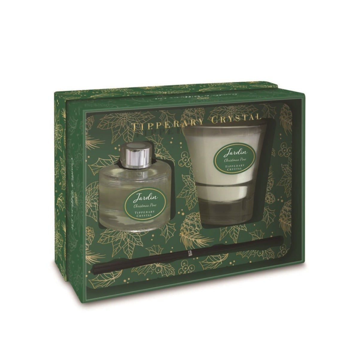 Tipperary Crystal Jardin Collection Candle Set - Christmas Pine - NEW 2021