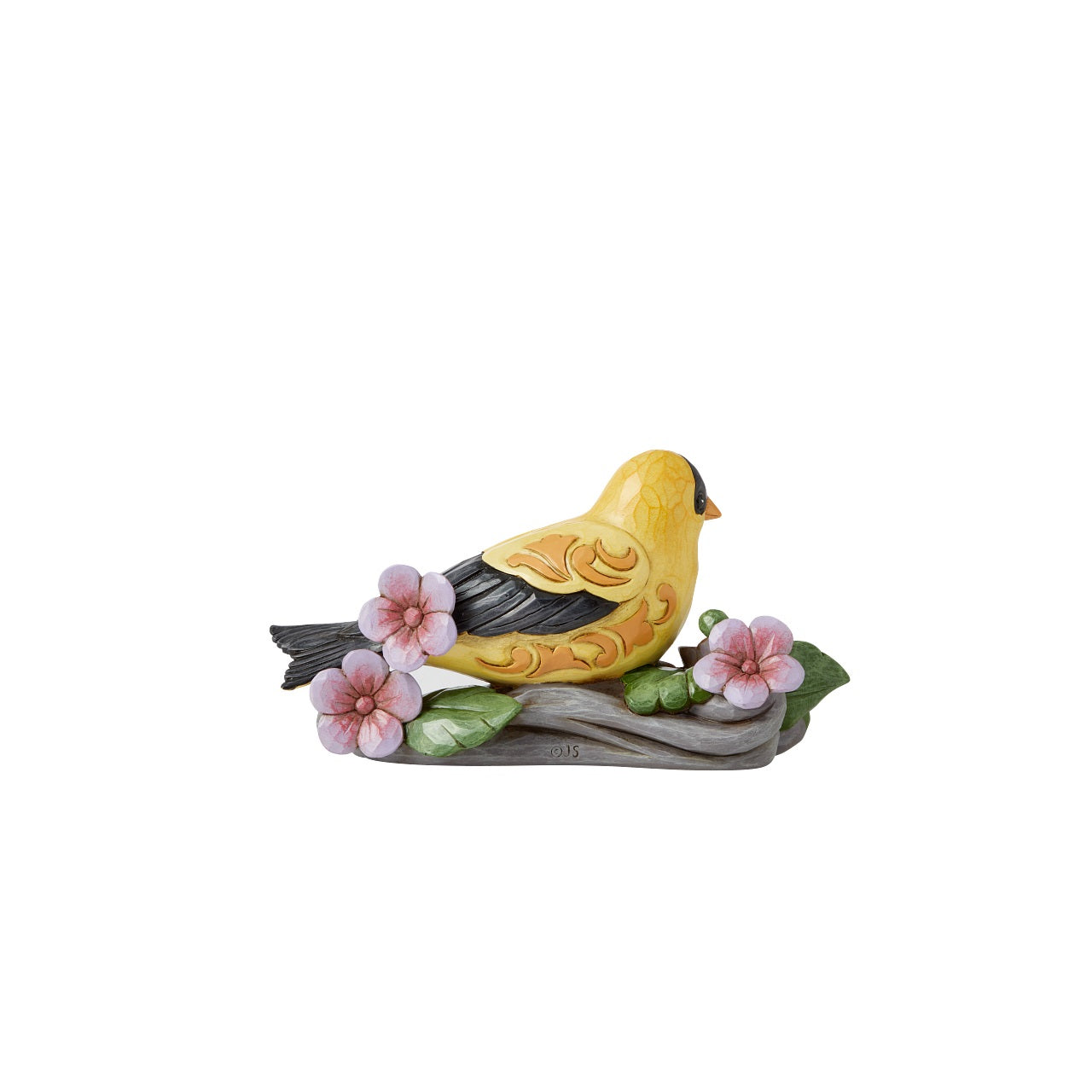 Goldfinch Figurine by Jim Shore "Golden Harmony" Birds are a delight to watch. With gorgeous plumage and peaceful posture, they're often thought of as good omens and symbols of freedom. The goldfinch is always a welcomed sight, it's dazzling wings catch the eye and remind us to stay positive.