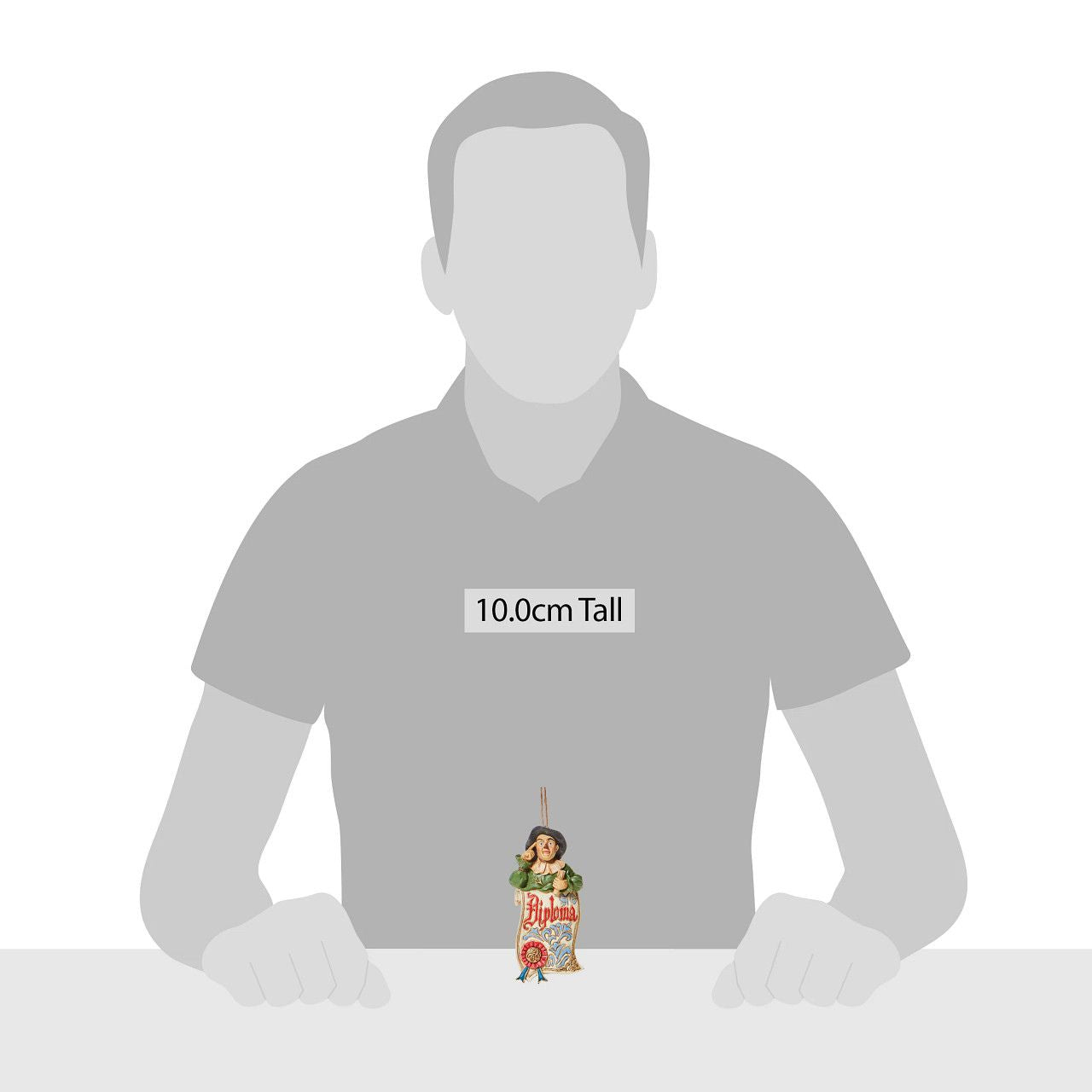 Jim Shore The Wizard of Oz Scarecrow Diploma Hanging Ornament With a knowing tap to his head, an accomplished Scarecrow smiles from your tree. With a ribbon stamped diploma, it looks like this yellow brick road commuter finally got his wish this season.