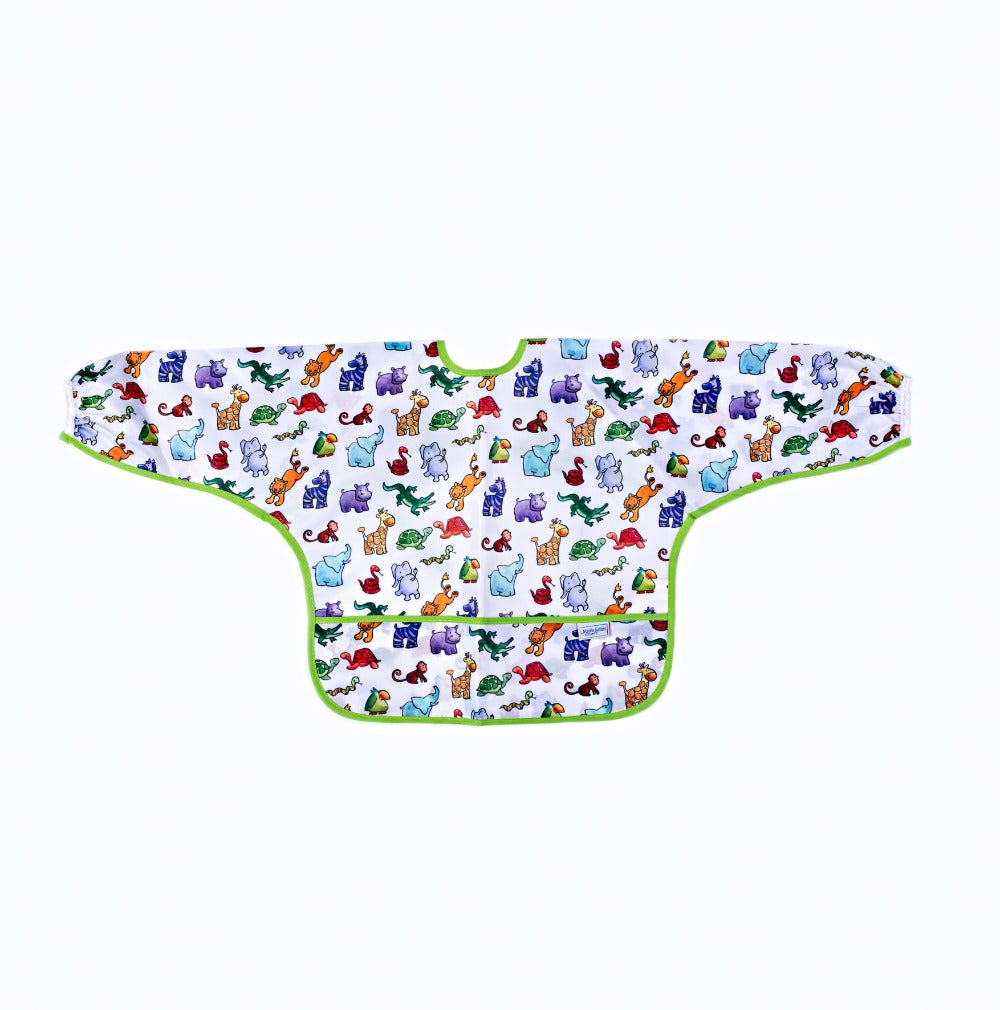 Martin Gulliver Jungle Friends Sleeved Bib Make mealtimes an easy peasey clean up operation with these fantastic sleeved bibs. From the Martin Gulliver collection by Just 4 Kids.