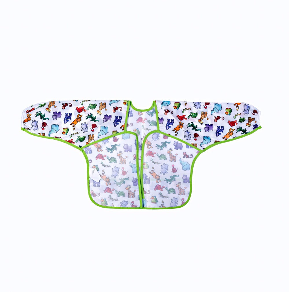 Martin Gulliver Jungle Friends Sleeved Bib Make mealtimes an easy peasey clean up operation with these fantastic sleeved bibs. From the Martin Gulliver collection by Just 4 Kids.
