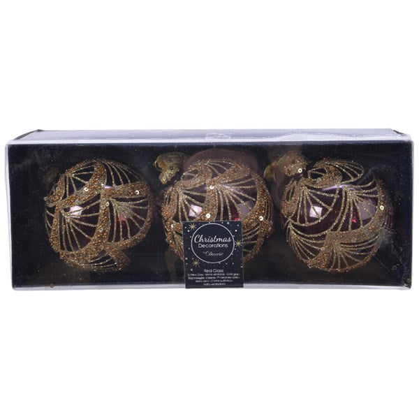 Kaemingk Christmas Glass Baubles Assorted 3 Colours  Kaemingk surprises Christmas lovers all over the world with thousands of new innovative items each year.