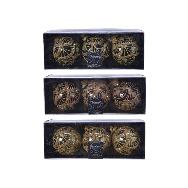 Kaemingk Christmas Glass Baubles Assorted 3 Colours  Kaemingk surprises Christmas lovers all over the world with thousands of new innovative items each year.
