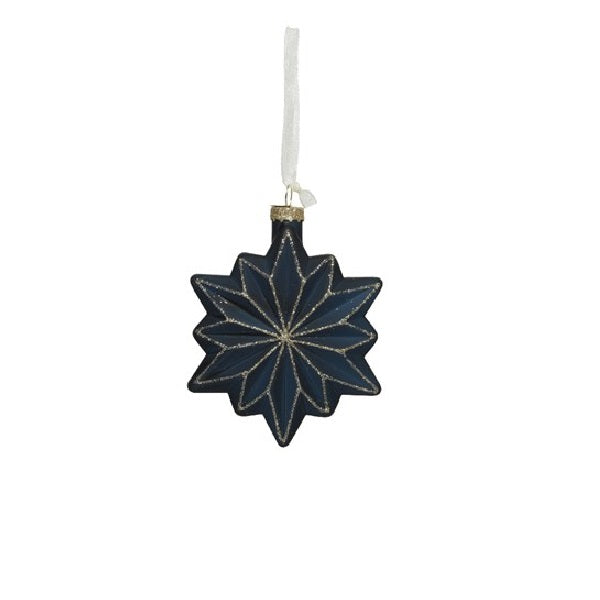 Kaemingk Christmas Glass Glitter Star Ornament - Night Blue Kaemingk surprises Christmas lovers all over the world with thousands of new innovative items each year.