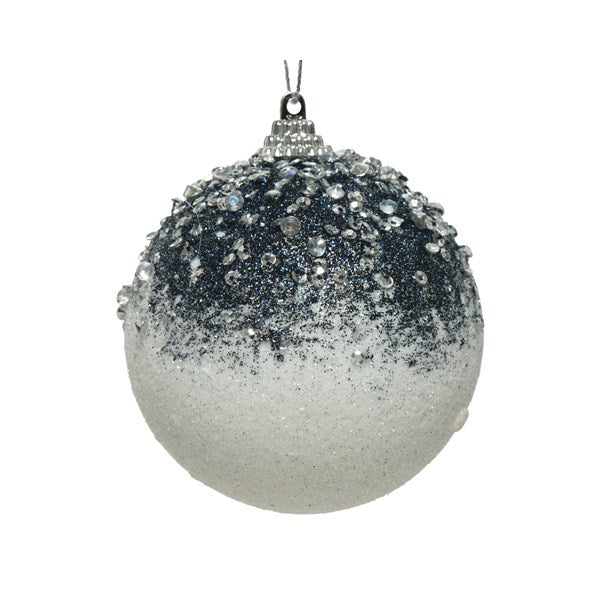Kaemingk Christmas White & Blue Glitter Bauble Kaemingk surprises Christmas lovers all over the world with thousands of new innovative items each year.