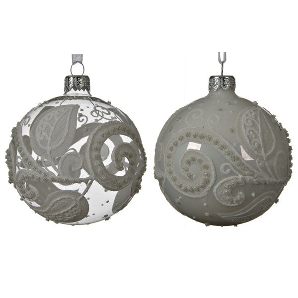 Kaemingk Christmas Winter White Enamel Glass Bauble - Transparent Kaemingk surprises Christmas lovers all over the world with thousands of new innovative items each year.