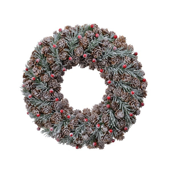 Kaemingk Christmas Wreath Pinecone Berries & Glitter Kaemingk surprises Christmas lovers all over the world with thousands of new innovative items each year. They specialises in beautifully detailed Christmas Ornaments and holiday seasonal decor. The catchy collections are contemporary, attractive and of high quality.