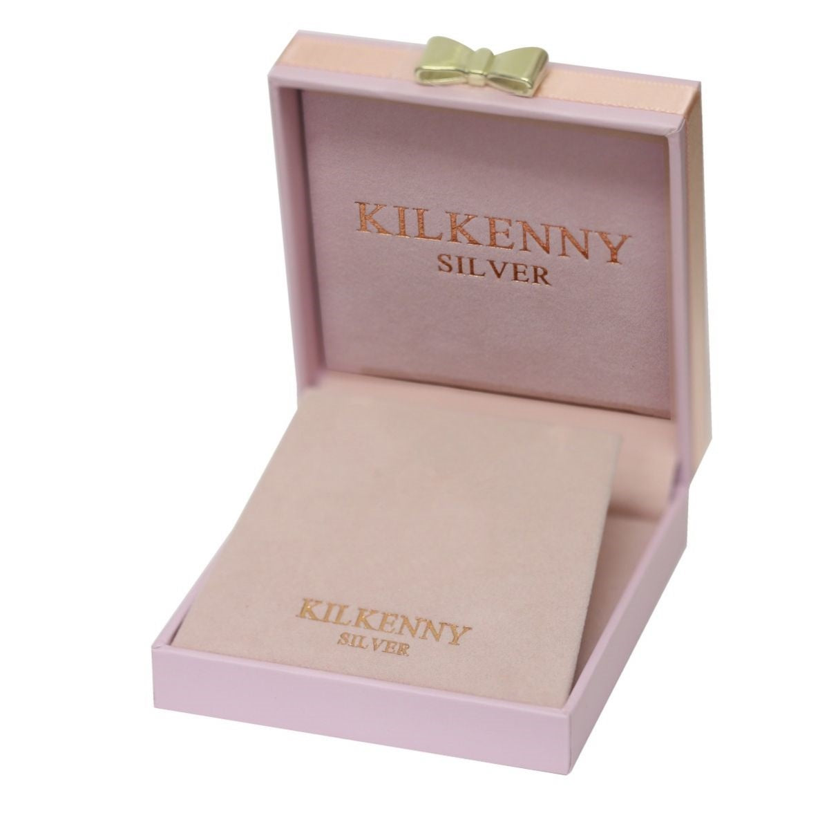 Silver Double Rings Swivel Necklace by Kilkenny Silver Sterling silver necklace with cubic zirconia stones. The pendant on this necklace has a swivel so it move freely for a more comfortable feeling.