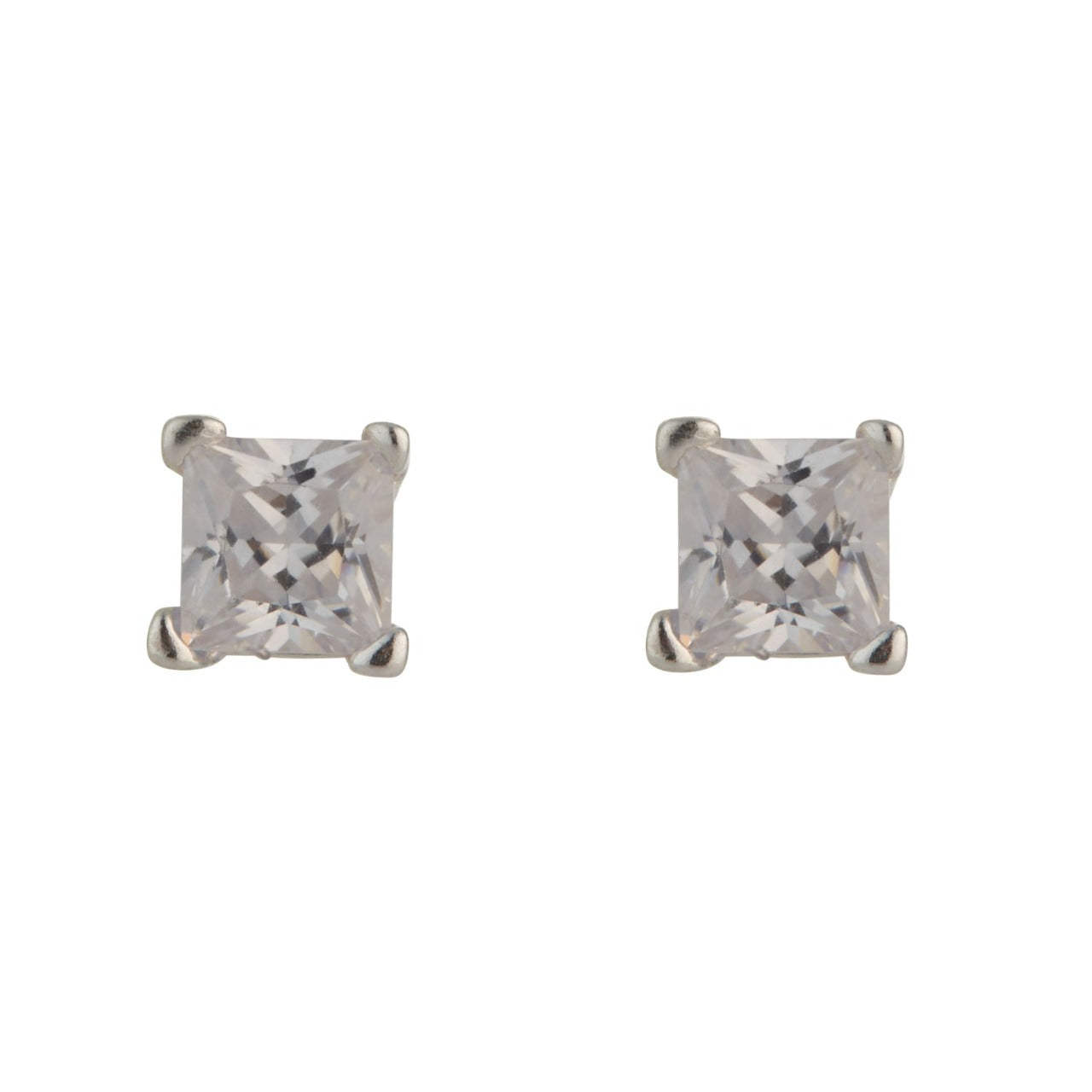 Crystal Stud Earrings by Kilkenny Silver Sterling silver clear coloured crystal stone stud earring.
