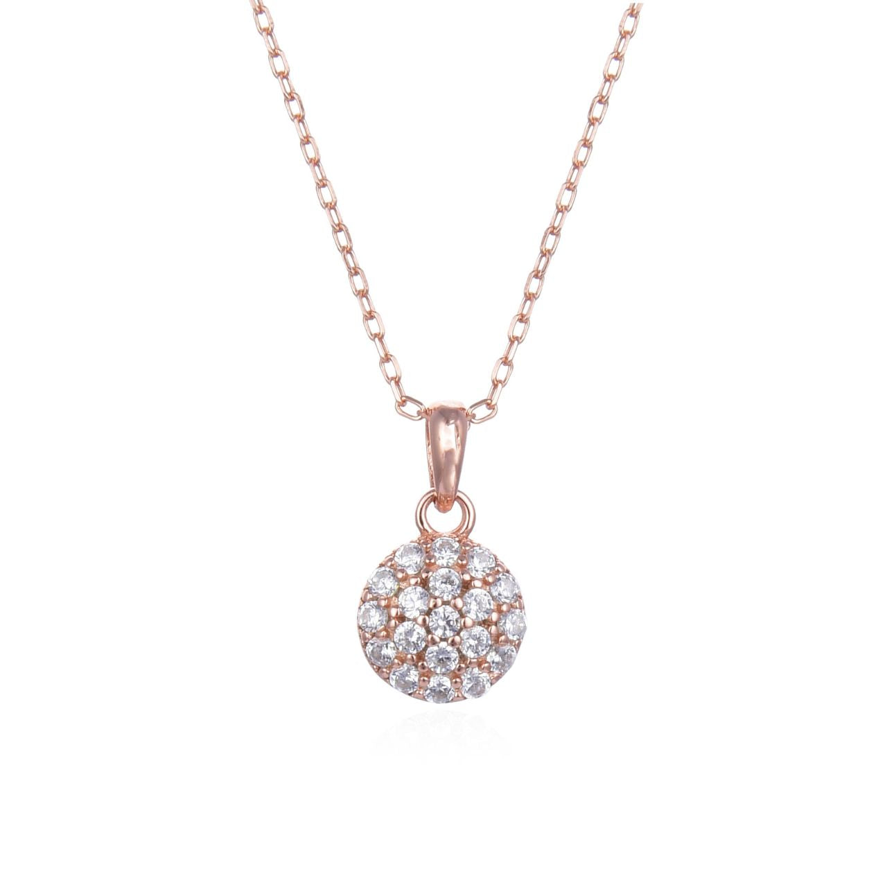Rose Gold Diamante Necklace Rose gold plated sterling silver necklace with cubic zirconia stones. Highlight your beauty with some extra sparkle.