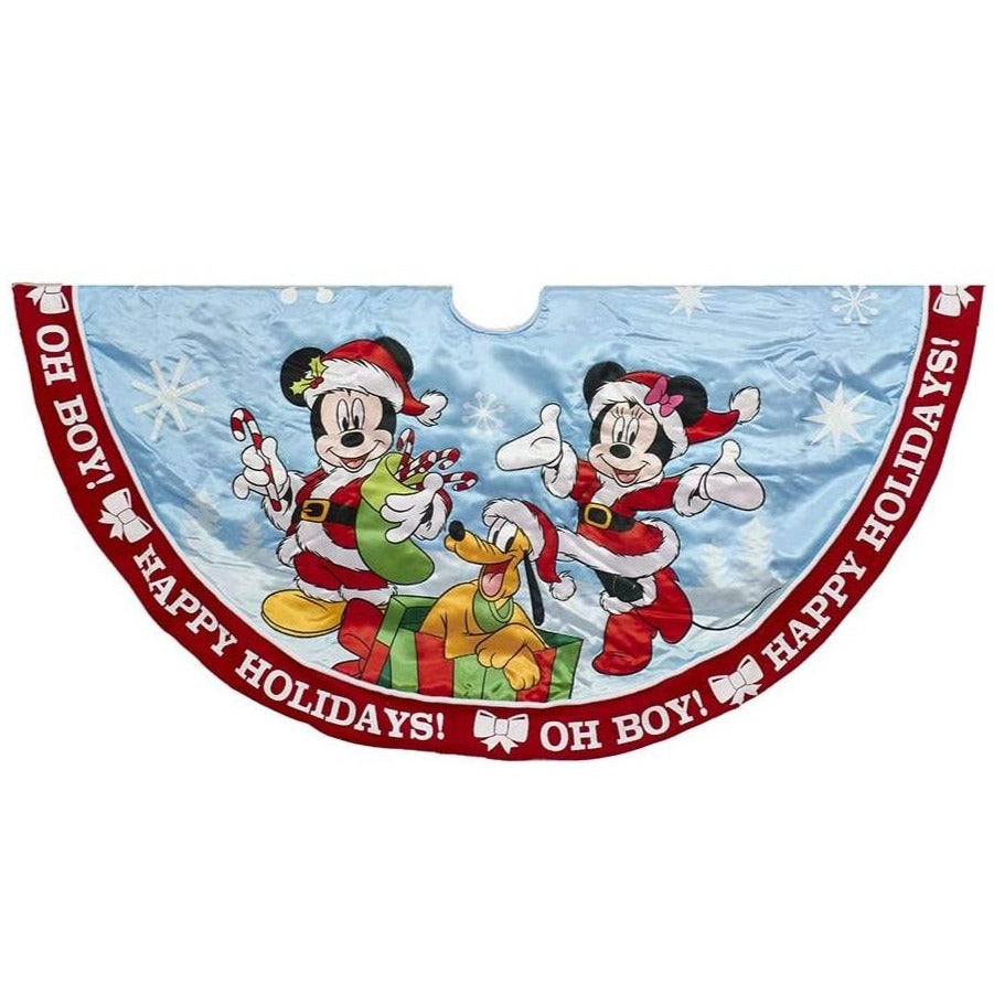 Kurt S Adler Mickey & Minnie Print Satin Tree Skirt