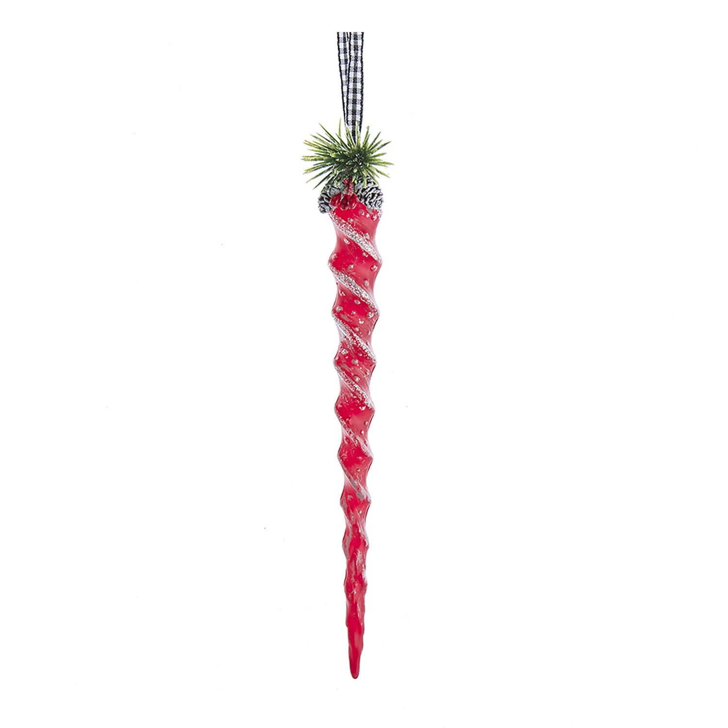 Kurt S Adler Distressed Icicle Christmas Ornaments - Red