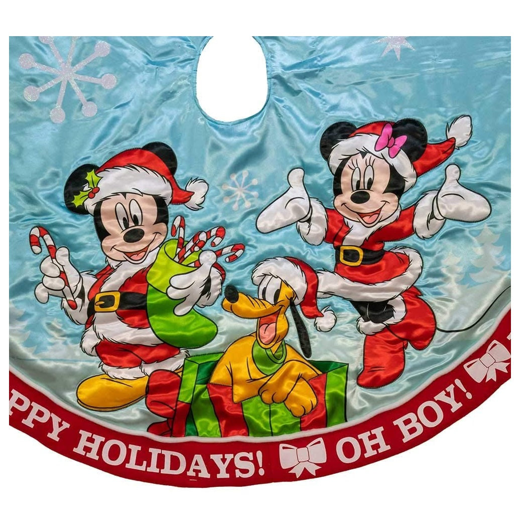 Kurt S Adler Mickey & Minnie Print Satin Tree Skirt