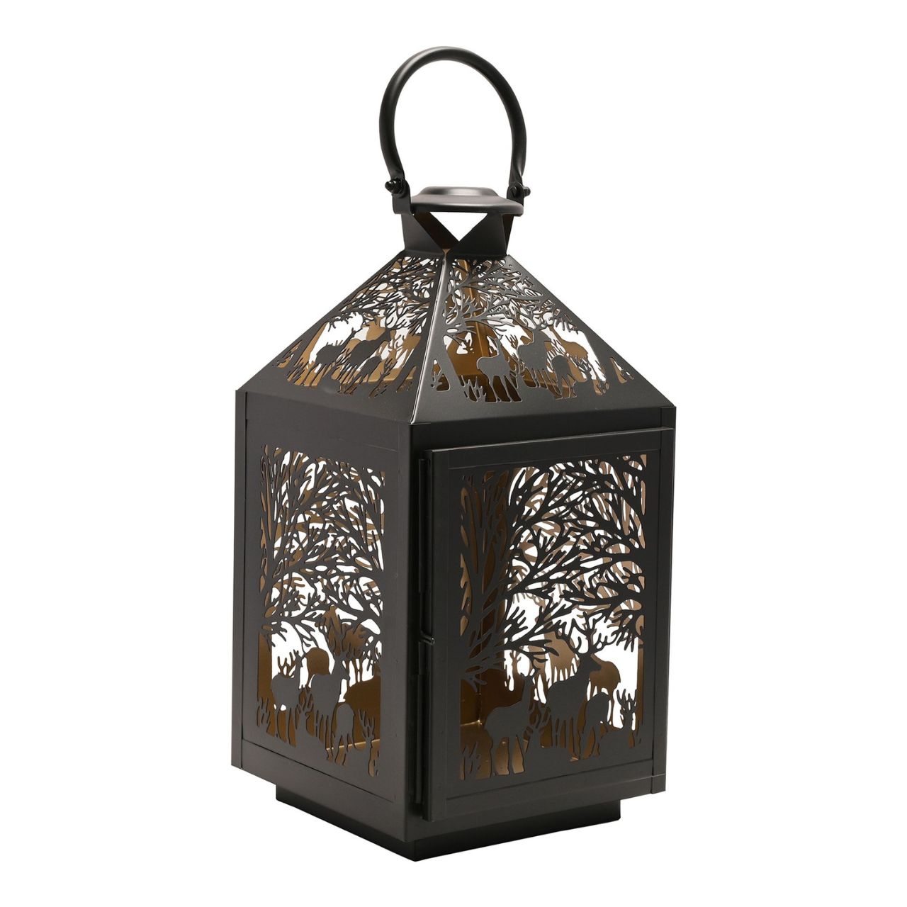 Stag Silhouette Christmas Lantern Square A square stag silhouette lantern. This enchanting lantern glistens with festive charm throughout the Christmas period.