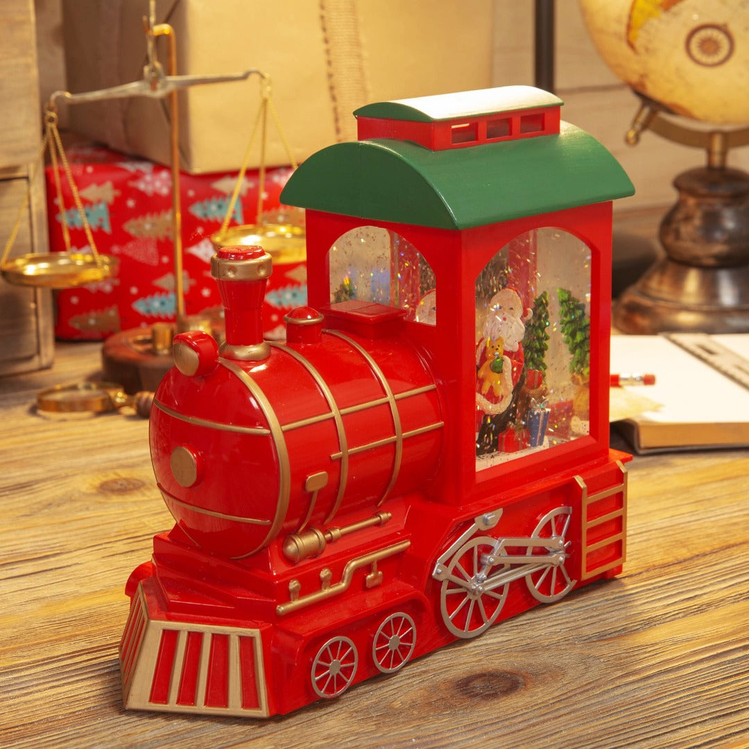LED Santa Express Train Snow Globe Add an extra special flourish of festive magic to a Christmas display with this large LED light up steam train glitter snowglobe. From the North Pole Novelties Co. by Santa's Workshop - the one stop shop for Christmas cheer!