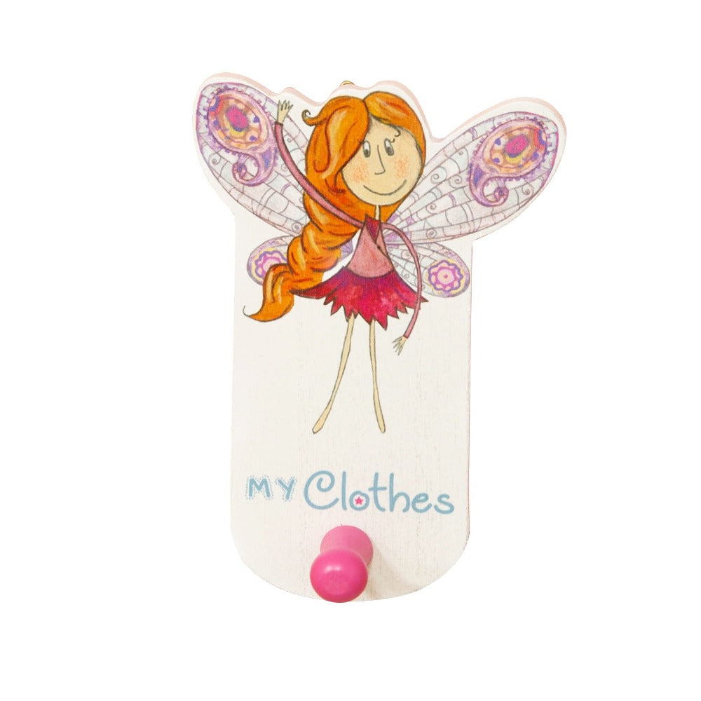 Magical Fairy White Wall Hook - My Fairy Cloths Make sure there's somewhere special to hang up those magical fairy clothes with this white & pink wall hook. From the Magical Fairy collection by Just 4 Kids - some adults don't believe in fairies, but we know better, don't we...