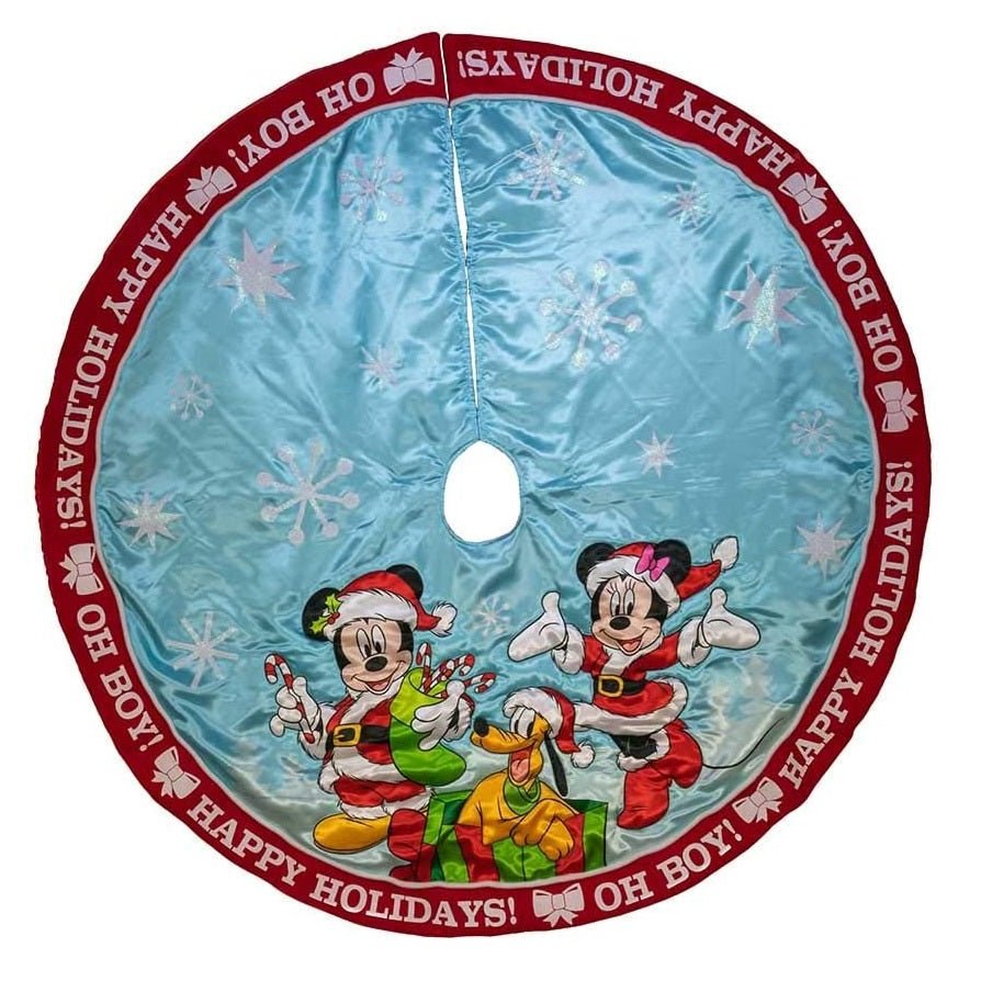 Kurt S Adler Mickey & Minnie Print Satin Tree Skirt