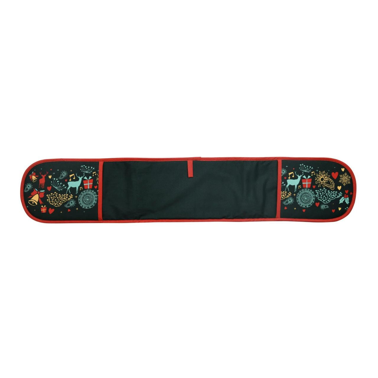 A Christmas Wish Double Oven Glove by Mindy Brownes Interiors A beautiful double oven glove finished in forest green with a Christmas design that depicts some of Christmas' key elements, such as reindeer, presents, music notes, and more. A stylish and practical way for serving those delicious festive treats straight from the oven.