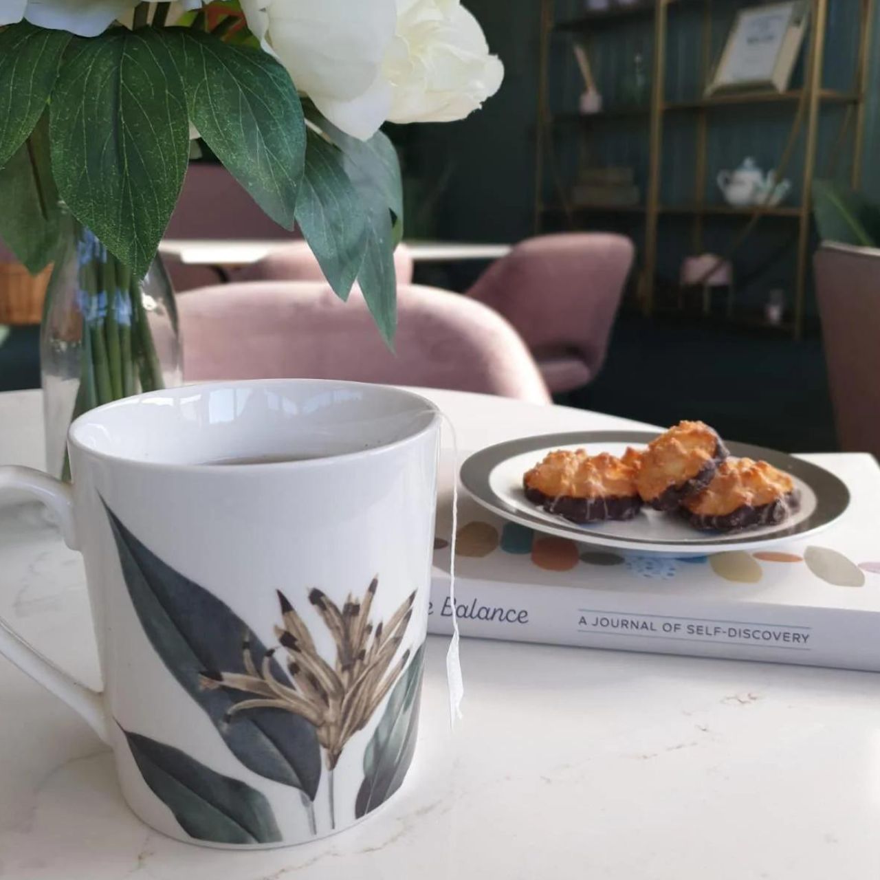 Mindy Brownes Birds Of Paradise Cups Set of 6 New bone china, dishwasher & microwave safe, birds of paradise inspired with classic shades of green, gold & grey.