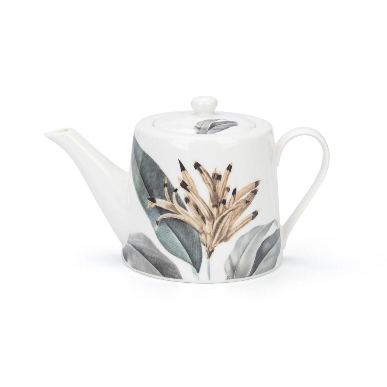 Birds of Paradise Tea Pot by Mindy Brownes Interiors Latest addition to the Birds Of Paradise Tabletop Collection - Inspired with classic shades of green, gold & grey. - Ideal house warming gift, new home, birthday, or general occasion.